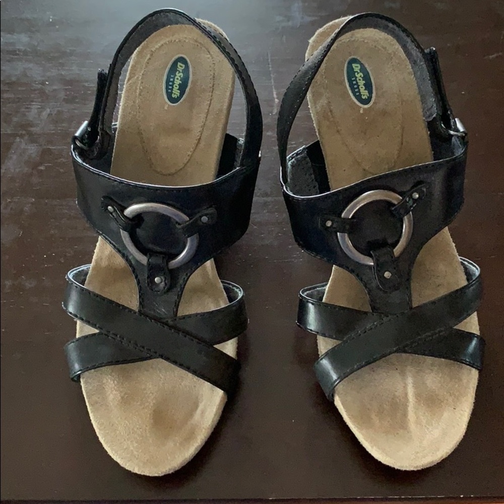 Dr. Scholl’s Black Wedge Sandals